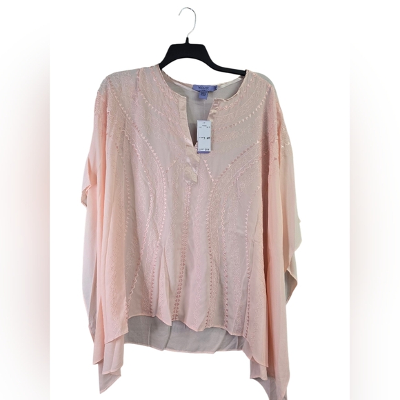Premise Light Peach Women's Batwing Blouse, Plus Sizw 2X, NWT - Picture 1 of 5